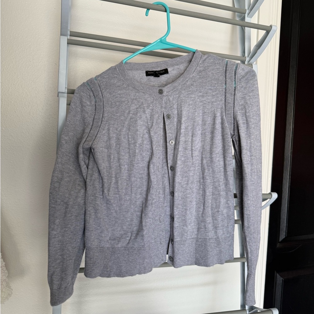 Gray Button-Up Women's Sweater